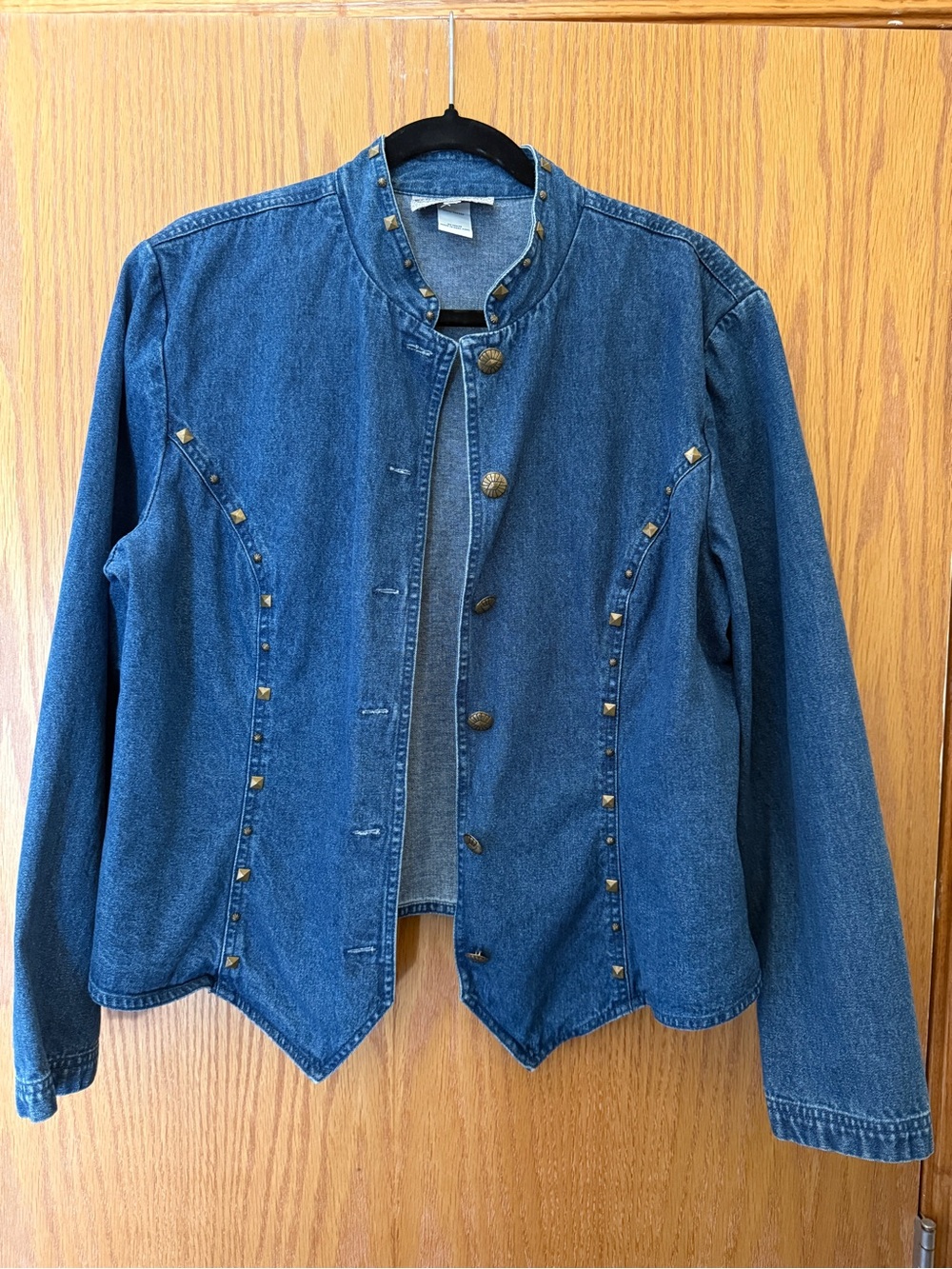 Vintage Stonebridge Studded Denim Jacket Western High-Low Hem